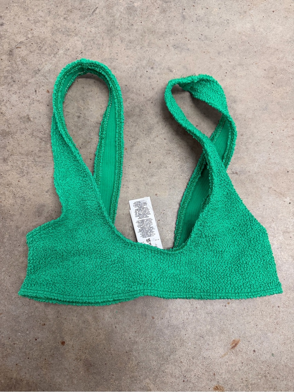 ASOS Green Textured Bikini Top